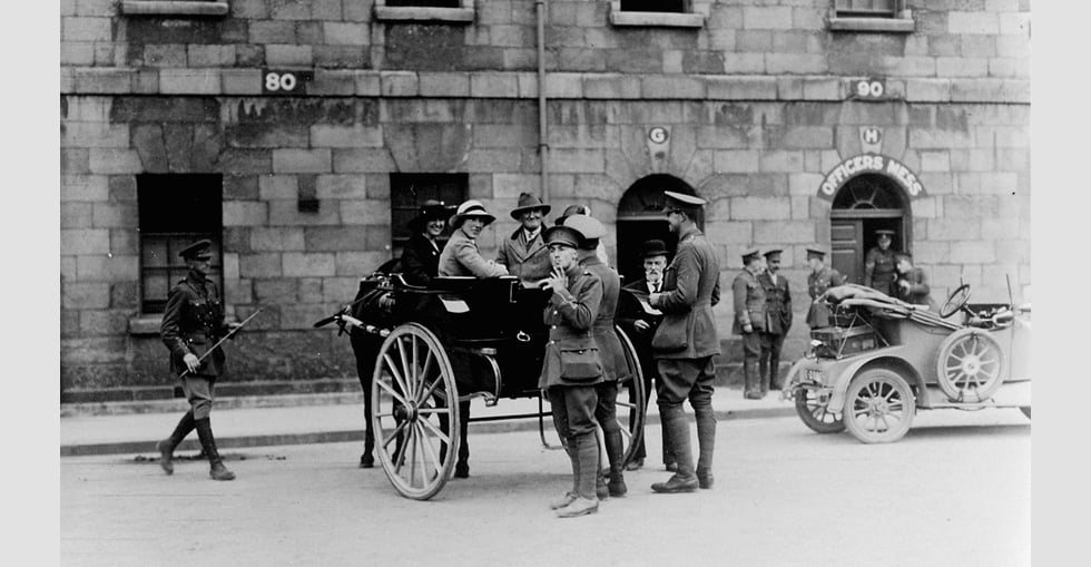 Many men had family members to see them off