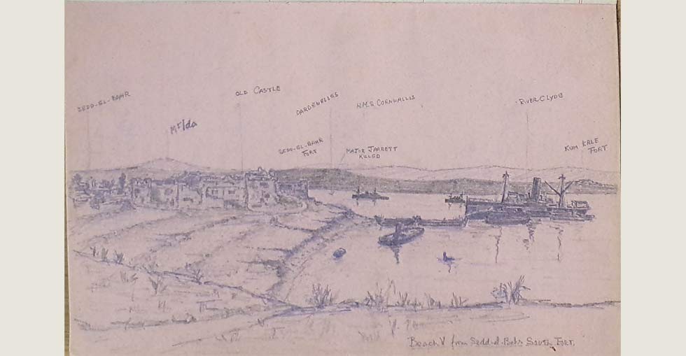 Sketch of 'V' Beach