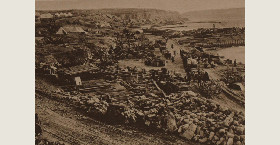 A busy scene on 'W' Beach two days before the great evacuation