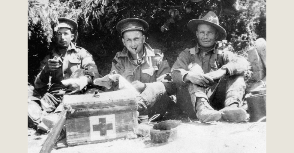 The first field dressing station of the 7th Battalion, AIF, 25 April 1915. It was a natural hole in Monash Gully and many early wounded were treated there.