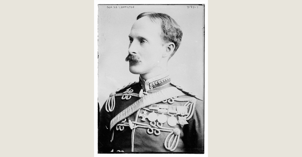 General Sir Ian Hamilton, commander of the Mediterranean Expeditionary Force during the Gallipoli campaign