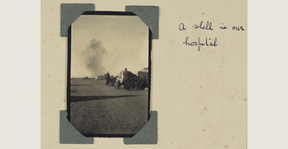 Shell exploding near their hospital