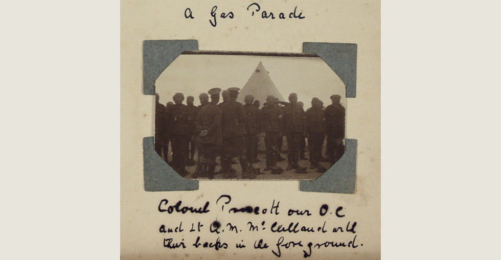 Soldiers with gas masks on