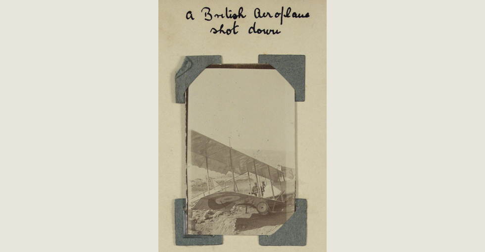 A British aeroplane shot down