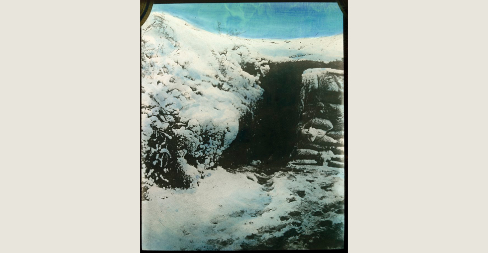 Australian dugout following snowfall at Gallipoli