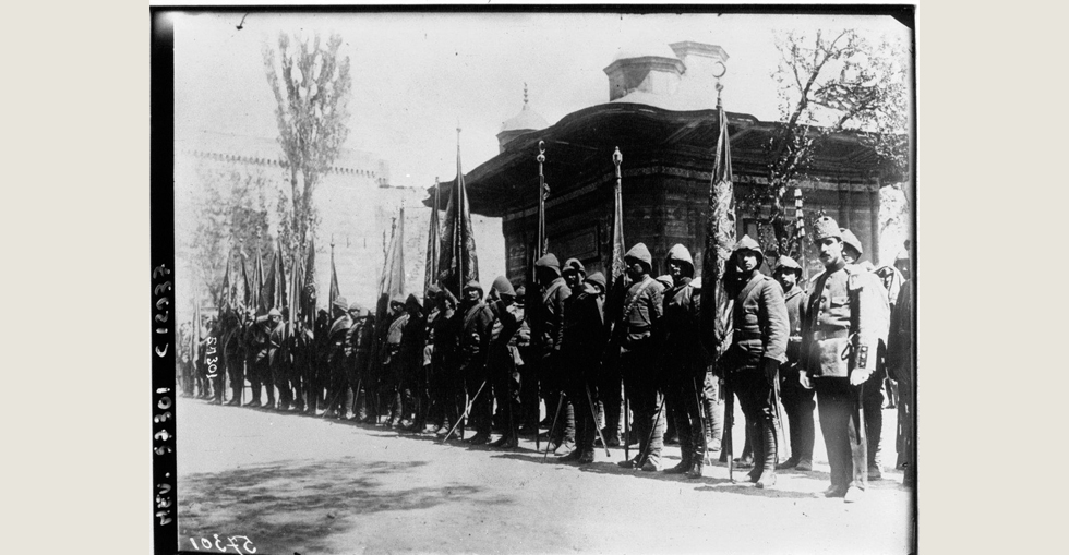 Turkish soldiers celebrating their Gallipoli victory in Istanbul