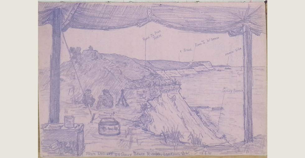 View from a dug out at Gully Beach